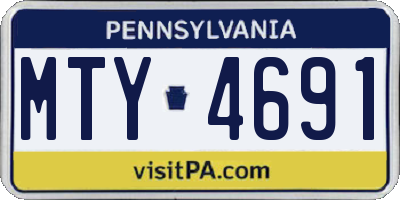 PA license plate MTY4691
