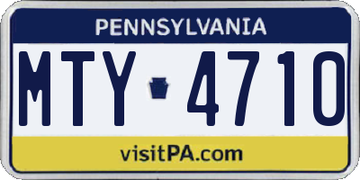 PA license plate MTY4710
