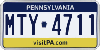 PA license plate MTY4711