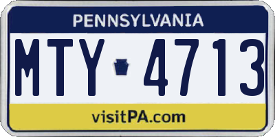 PA license plate MTY4713