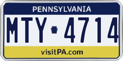 PA license plate MTY4714