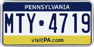 PA license plate MTY4719