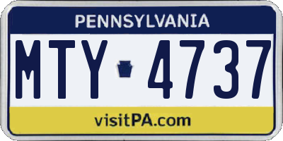 PA license plate MTY4737