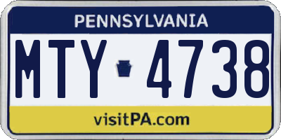 PA license plate MTY4738