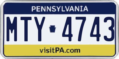 PA license plate MTY4743