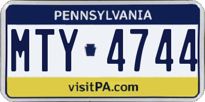 PA license plate MTY4744
