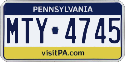PA license plate MTY4745