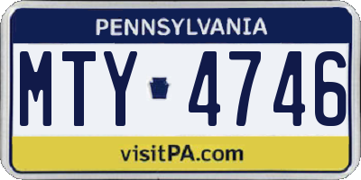 PA license plate MTY4746