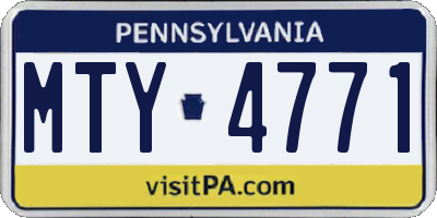 PA license plate MTY4771