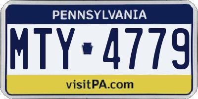 PA license plate MTY4779