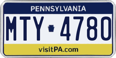 PA license plate MTY4780