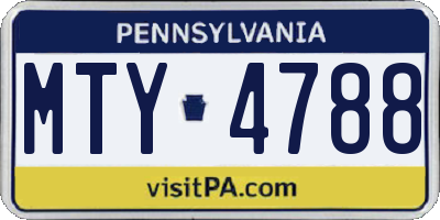 PA license plate MTY4788