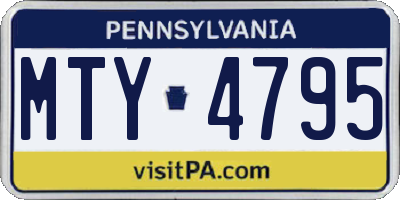 PA license plate MTY4795