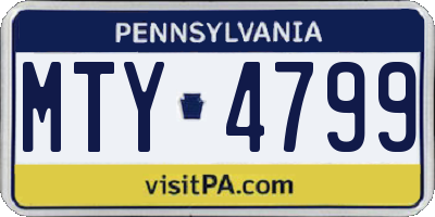 PA license plate MTY4799