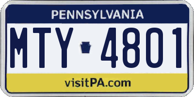 PA license plate MTY4801