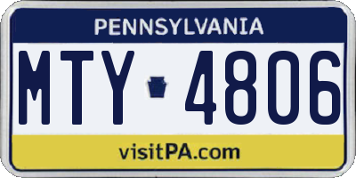 PA license plate MTY4806