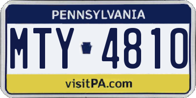 PA license plate MTY4810