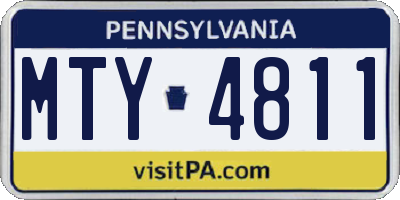 PA license plate MTY4811