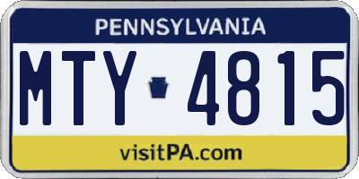 PA license plate MTY4815