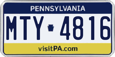 PA license plate MTY4816