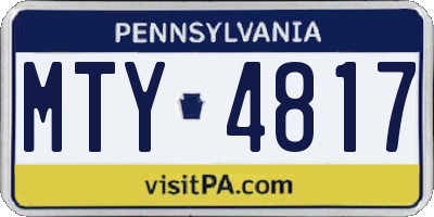 PA license plate MTY4817