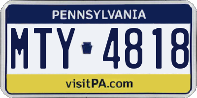 PA license plate MTY4818