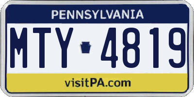 PA license plate MTY4819