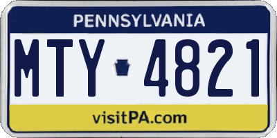 PA license plate MTY4821