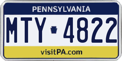 PA license plate MTY4822