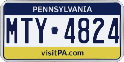 PA license plate MTY4824
