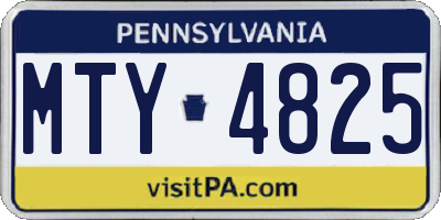 PA license plate MTY4825