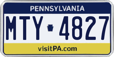 PA license plate MTY4827
