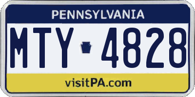 PA license plate MTY4828