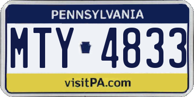 PA license plate MTY4833