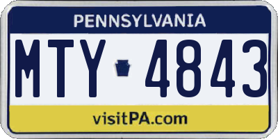 PA license plate MTY4843