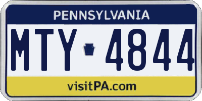 PA license plate MTY4844