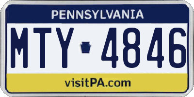 PA license plate MTY4846