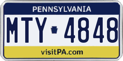 PA license plate MTY4848