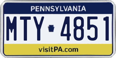 PA license plate MTY4851
