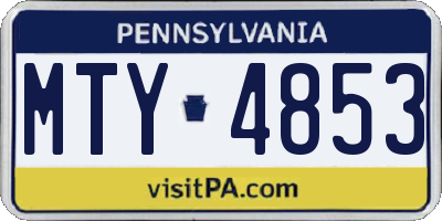 PA license plate MTY4853
