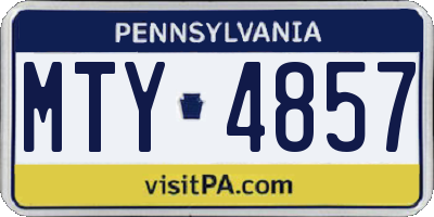 PA license plate MTY4857