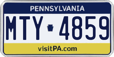 PA license plate MTY4859