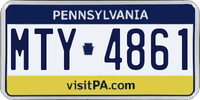 PA license plate MTY4861