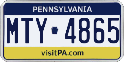 PA license plate MTY4865