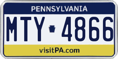 PA license plate MTY4866