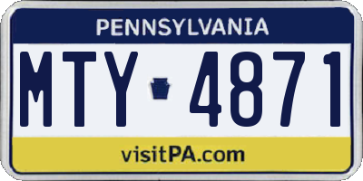 PA license plate MTY4871