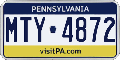 PA license plate MTY4872