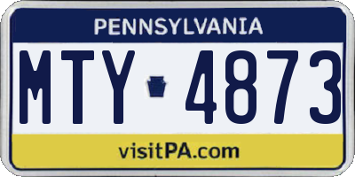 PA license plate MTY4873