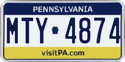 PA license plate MTY4874