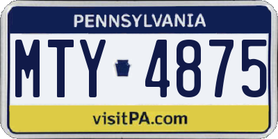 PA license plate MTY4875